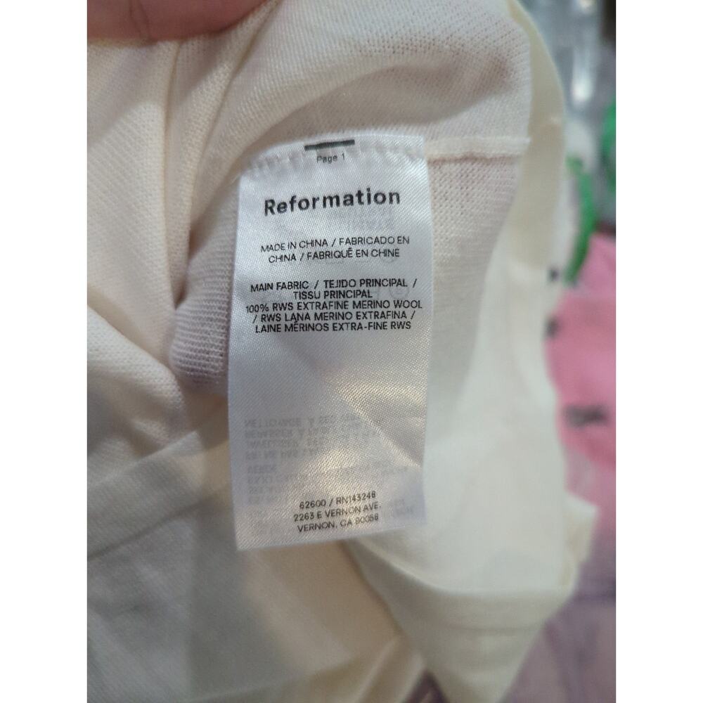 NWOT Reformation Merino Wool Collared Sweater - Picture 3 of 5